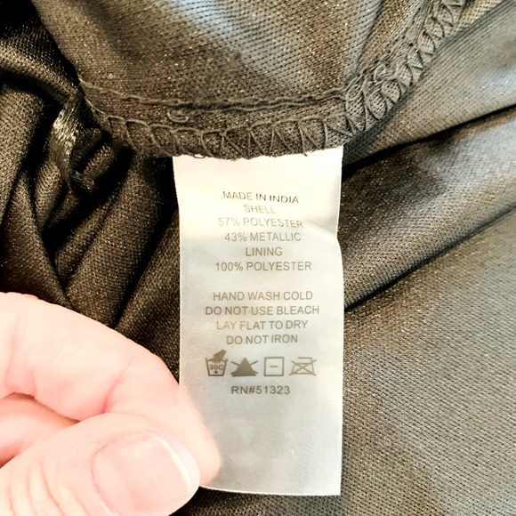 NEW Vince Camuto Lurex Floral Print Tiered Shift Dress Black & Gold Size XL - Picture 14 of 15